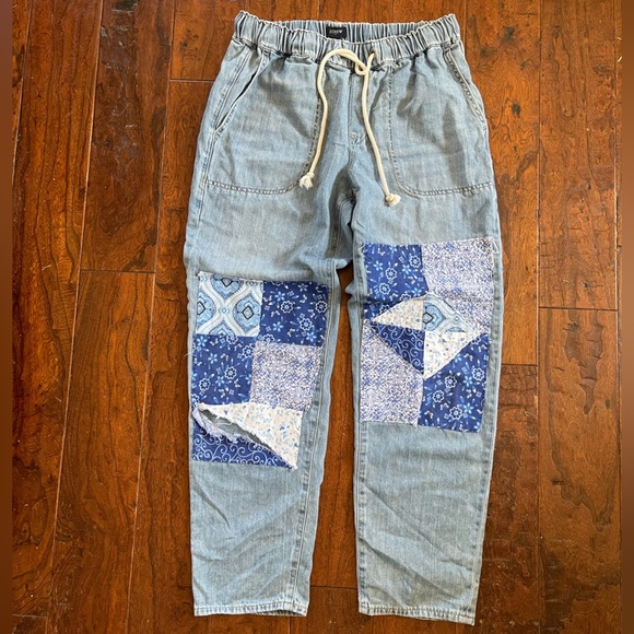J. Crew Factory Denim - NWT J Crew Denim Drawstring Pant Size 28 Jogger‎ Pant patchwork